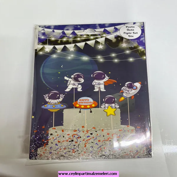 Uzay Temalı Pasta Süsü 